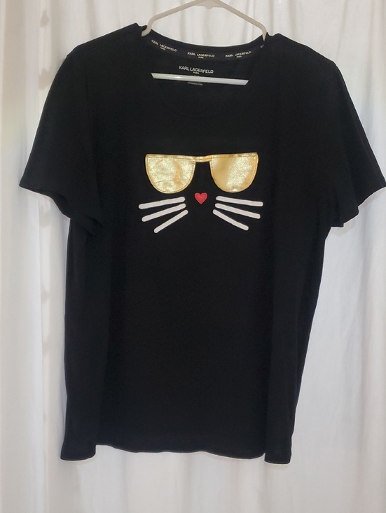 Karl Lagerfeld Tops - Fun Kitty Karl Lagerfeld Lrg T- Shirt